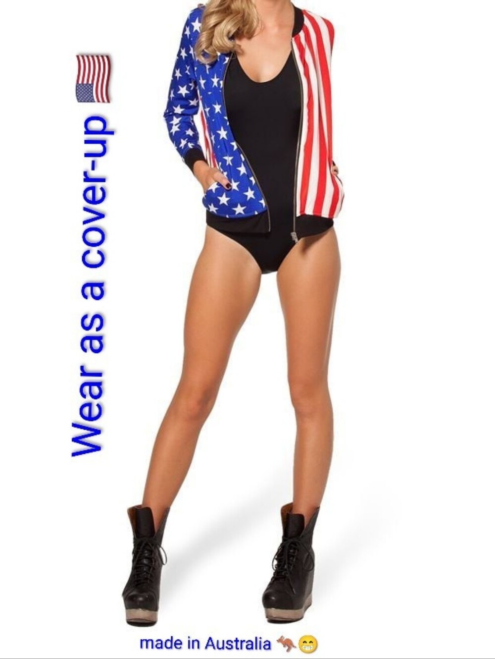🔥👋🏽🧳 Black milk Red White Star & Stripe Zip LEAVING SOON!
